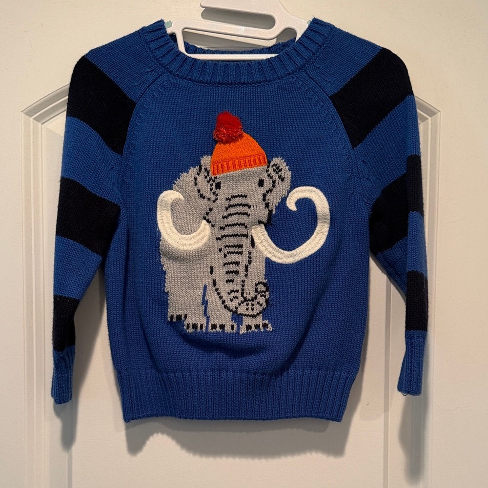 Gymboree Royal Blue Sweater with Elephant - 18-24 months